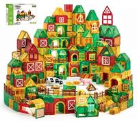 Olvy Bloques de Construcción Magnéticos Juego Educativo Stem | 80 Piezas | Set Granja y Animales | Desarrollo Motriz | Placas 3D Resistentes | Juguete de Fichas Imantadas