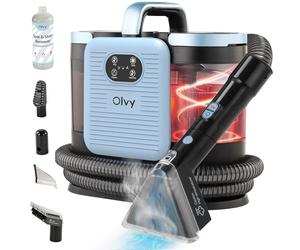 Olvy Limpiador de Alfombras PRO - Aspiradora en húmedo con función de vapor - Limpiador a vapor a 100 °C - Dispositivo para limpieza de sofás - Aspiradora en húmedo para tapicerías - 1650W