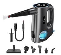 Olvy Limpiador de Vapor Limpieza Ecológica para Hogar | 10 Piezas | Compacto Portátil | Cocina y Baño | Tanque 380ml 1200W | Vaporeta Multiusos de Casa