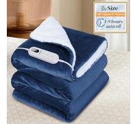 Olycism 160 x 130cm Manta Eléctrica con Apagado Automático Manta Térmica Eléctrica con 10 Niveles de Calor y 9 Temporizadores Protección contra Sobrecalentamiento, Hogar Oficina, Lavable