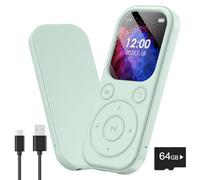 Olycism 64GB Reproductor MP3 Bluetooth 2,01 Pulgadas Reproductor MP3 Mini con Pantalla de ultraalta definición Sonido HiFi Batería de 300mAh Radio FM Grabación de Voz para Deporte Viajes Verde