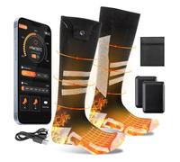 Olycism Calcetines Electricos Calefactables Hombre y Mujer 5000mAh con Aplicación, Calcetines Calefactables Recargables de Suela Completa para Mujeres y Hombres,(Talla S)