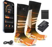 Olycism Calcetines Electricos Calefactables Hombre y Mujer 8500mAh con Aplicación, Calcetines Calefactables Recargables de Suela Completa para Mujeres y Hombres,(Talla S)