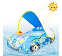 Olycism Flotadores para Bebés con Sombra UPF50+ Ajustable Toldo de Sol y Volante de Juguete Flotadores para Bebes pequeños con Kit de Parches para Niños Flotador bebé 1-4 Años Púrpura