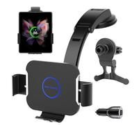 Olycism Soporte de teléfono móvil para Samsung Z Fold 7/6 5/4/3 de 15 W Dual Coils, cargador de coche inteligente inalámbrico Qi para rejilla de ventilación del salpicadero para Samsung Galaxy Z Fold7