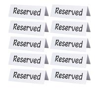 OLYCRAFT 10 letreros de mesa reservados de 15 x 5,2 x 5 cm, letreros de acrílico blanc reservado, letrero reservad de doble cara para mesa, tienda de campaña, letrero de reserva para boda,