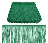 OLYCRAFT - 10 metros de flecos de costura con flecos de encaje verde para decoración de pantallas de lámparas, manualidades, vestidos latinos, 155 mm de ancho