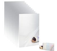 OLYCRAFT 10 Piezas a Prueba de roturas de acrílico Espejos de Plata Flexible Espejos rectángulo de acrílico con Adhesivo para la decoración de la Boda de Ducha Aula de Estudiantes - 23x15cm