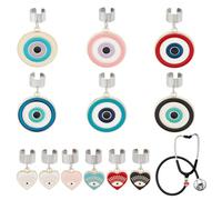 OLYCRAFT 12 Piezas Estetoscopio Colgante Identificación Placa Colgante Accesorios para Médicos Enfermeras Asistentes Médicos, Peltre