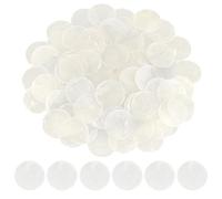 OLYCRAFT 120 piezas de conchas redondas planas blancas de 5 cm con 2 agujeros naturales de concha de capiz natural, cuentas de moneda de disco para conchas marinas, campanillas de viento, cortina