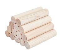 OLYCRAFT - 14 varillas redondas de madera, 100 x 20 mm, tacos redondos en blanco, bandas de tacos, redondos, varillas de tacos, de madera, sin acabar, bandas para bricolaje, artesanía, construcción