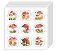 OLYCRAFT 180Piezas Cartoon Mushroom Calcomanías 20 Hojas Flowers Forest Autoadhesiva Scrapbooking Calcomanías Red Mushroom Decorativas Calcomanía para DIY Manualidades Planificador Calendarios