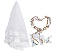 OLYCRAFT 2 Pcs Cuerda de Lazo de Boda con Velos de Novia Cuerda de Lazo de Boda con Hoja Verde Cuerda de Lazo de Boda con Colgantes Cuerda de Lazo de Boda para Ceremonia de Boda Tradicional