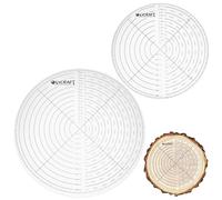 OLYCRAFT 2 plantillas redondas de acrílico transparente para dibujar círculos de 191 y 255 mm de diámetro, herramienta de torneado de madera, herramienta de alineación de medición
