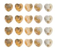 OLYCRAFT 20 cuentas de piedra facetada de corazón de 10 mm, cuentas de ágata loca natural, cuentas de ágata loca natural, cuentas de piedra preciosa en forma de corazón para hacer joyas, pulseras