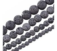 OLYCRAFT 243 piezas de cuentas de lava natural de 4mm 6mm 8mm 10mm sin teñir gris ahumado Chakra cadena de cuentas de piedras preciosas redondas para la pulsera collar de fabricación de joyas