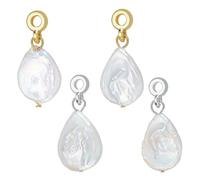 OLYCRAFT 4 dijes de perlas barrocas de agua dulce, colgantes de perlas cultivadas naturales, perlas de lágrima, colgantes con lazo para hacer joyas, pulseras, aretes y collares