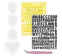OLYCRAFT 4 estilos acrílicos para uñas, con forma de corazón, con 2 hojas de letras y números adhesivos, 1 pinza para salón de belleza