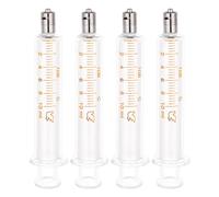 OLYCRAFT 4 jeringa de Vidrio Reutilizable de 10 ml, Jeringas Dispensadoras de Vidrio Reutilizables con Cierre Luer de Metal, Sin Herramientas de Medición Y Jeringa Dispensadora de Aguja