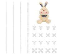 OLYCRAFT 4 Sets Jeton Rótula Esqueleto Blanco Ajustable Flexible Armadura Esqueleto Articulaciones con Y & X Conectores Pecho Flex Rótula para Hacer muñecos de Felpa