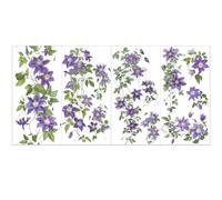 OLYCRAFT 4 unids/Set Clematis Rub On Transfers para Manualidades Y Muebles 15x30cm Flores de Vid Decoración Pegatinas de Transferencia Transferencias Florales para Muebles de Madera Scrapbooking