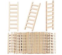 OLYCRAFT 40 escaleras de madera en miniatura de 20 x 60 mm mini escaleras de madera para decoración de jardín mini adorno de jardín para manualidades decoración de micro paisaje