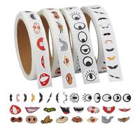 OLYCRAFT 4000 pegatinas para ojos y boca, 4 rollos de pegatinas para narices, etiquetas autoadhesivas para scrapbooking, bigotes, pegatinas de papel decorativas para globos oculares para manualidades