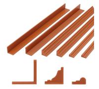 OLYCRAFT 48 unids 3 estilos Miniature borde angular marrón moldura Miniatura Esquinas Bandas Borde Pared Tiras de Bordes para Paredes Mini Case para Decoración Minicasa y Proyectos Modelismo