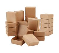 OLYCRAFT 50 cajas pequeñas de cartón 7,5 x 7,5 x 3 cm cuadrado joyas kraft caja corrugada caja postal caja regalo cartón marrón para embalaje regalo pequeños objetos