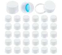 OLYCRAFT 50 tapas de plástico para botellas, tapas de rosca blancas de 27 mm de diámetro interior, tapas de almacenamiento de botellas de plástico blanco, tapas de repuesto para botellas de jugo