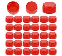 OLYCRAFT 50 tapas de plástico para botellas, tapas de rosca rojas de 27 mm de diámetro interior, tapas de almacenamiento de botellas, tapas de plástico rojo, tapas de repuesto para botellas de jugo,
