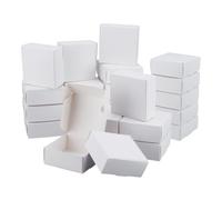 OLYCRAFT 50 unidades pequeñas cajas de cartón 8,5 x 8,5 x 3,5 cm cuadrado joyas kraft caja blanca caja regalo cartón corrugado caja postal para embalaje regalo pequeños objetos