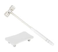 OLYCRAFT 6.3x1.3x0.6 Mini martillo de acero inoxidable Martillo de doble cabeza martillo con placa de acero 1.6x2.4x0.6 para joyería Metal Stamping