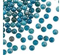 OLYCRAFT 62 cuentas de apatita natural, 6,5 mm, perlas azul océano, redondas, sueltas, para pulseras y collares