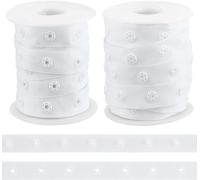 OLYCRAFT 8.6~9.1m Cinta para Coser Botones a Presión Cinta para Coser Botones de Poliéster Blanco Cinta para Coser Botones de Presión de Plástico Cinta para Coser Ropa DIY 1.8cm Ancho