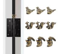 OLYCRAFT 9 cabezales de bisagra decorativos con forma de animales para puerta, figuras decorativas, cabezas de bisagra, decoración del hogar, bonitas figuras de cabeza de bisagra para escritorio y