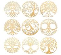 OLYCRAFT 9 Pegatinas de energía de Metal para árbol de la Vida Autoadhesivas de pirámide de orgón para álbumes de Recortes Resina Manualidades teléfono y Botella de Agua