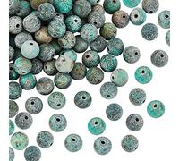 OLYCRAFT Acerca de 100 piezas 8mm Cuentas de Turquesa Africana Natural Cuentas de Jaspe Turquesa Esmeriladas Cuentas Redondas Sueltas de Piedras Preciosas Piedra Energética para Pulsera Collar