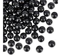 OLYCRAFT Acerca de 100Pcs 6mm Turmalina Natural Granos Redondos Tourmaline Negro Piedra Piedras preciosas Sin teñir cuentas redondas lisas sueltas para DIY Joyería Collar Making