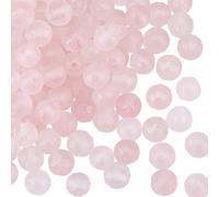 OLYCRAFT Aproximadamente 90 Pieza 6mm Cuentas de Cuarzo Rosa Natural, Cuentas Redondas Sueltas de Piedras Preciosas para Collar, Fabricación de Joyas 19 cm