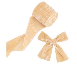 OLYCRAFT Cinta de terciopelo tipo mocasín de 2,7 m de ancho, borde sin procesar, de seda rústica para ramo de regalos, decoración, manualidades, lazos para el pelo, (OCOR-WH0078-91A-02-EU13)