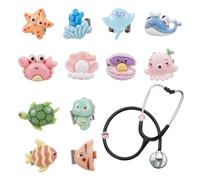 OLYCRAFT Colgantes de estetoscopio de resina con colgante de estetoscopio, placa de nombre, estetoscopio, accesorios para médicos, enfermeras, asistentes médicos, metal no precioso