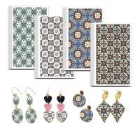 OLYCRAFT Datura - Papel de transferencia de flores, 4 diseños, 24 unidades, papel de transferencia para polímero, patrón vintage, hojas de transferencia de arcilla polimérica, papel de transferencia
