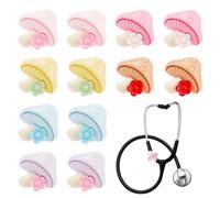 OLYCRAFT Dijes de estetoscopio de aleación de margaritas, colgante de etiqueta de identificación, etiqueta de nombre, estetoscopio, accesorios para médico, enfermera, asistente médico