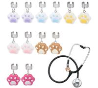 OLYCRAFT Dijes de estetoscopio de resina para estetoscopios, colgante de identificación, etiqueta de nombre, estetoscopio, accesorios para médico, enfermera, asistente médico, Metal no precioso