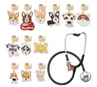 OLYCRAFT Dijes de estetoscopio, etiqueta de estetoscopio, aleación esmaltada, colgante de identificación para médico, enfermera, asistente médico, Acero aleado