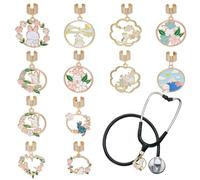 OLYCRAFT Dijes de estetoscopio, etiqueta de estetoscopio, aleación esmaltada, colgante de identificación para médico, enfermera, asistente médico, Acero aleado