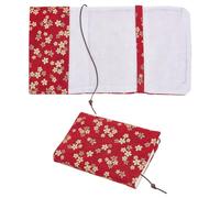 OLYCRAFT Flower - Funda de libro extensible (220 x 147 x 11 mm, algodón, color rojo oscuro, A5, fundas de libro, con funda de Bookmark protector, cubiertas encuadernadas para Notebook Planner