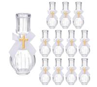 OLYCRAFT Juego de 12 botellas de agua bendita (50 ml), botella de cristal vacía con alfiler de cruz, botellas decorativas, recipiente de agua bendita, botella de deseos de cristal para bodas