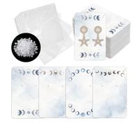 OLYCRAFT Juego de 120 tarjetas de exhibición de pendientes, tarjetas de aretes con temática de luna, tarjetas de 3.5 x 2.4 pulgadas, tarjetas de exhibición de joyas, tarjetas de embalaje con bolsa